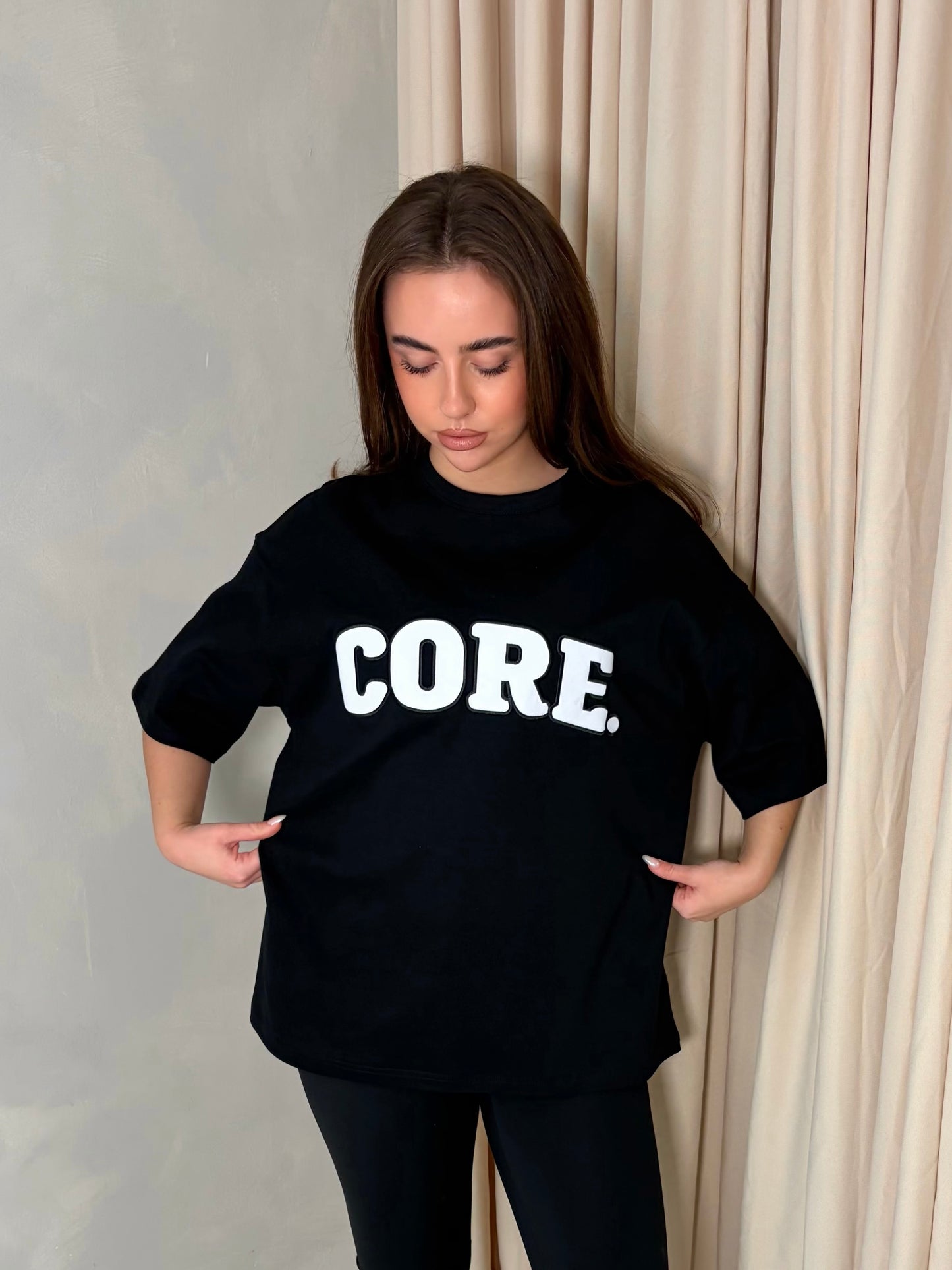 CORE. Short Sleeve Oversized T-shirt -Black