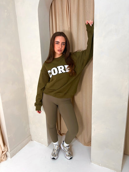 CORE. Oversized Sweatshirt- Khaki