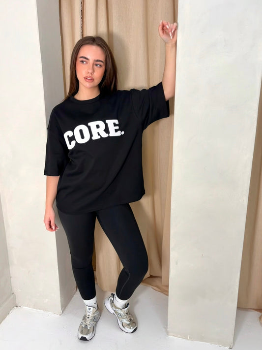CORE. Short Sleeve Oversized T-shirt -Black