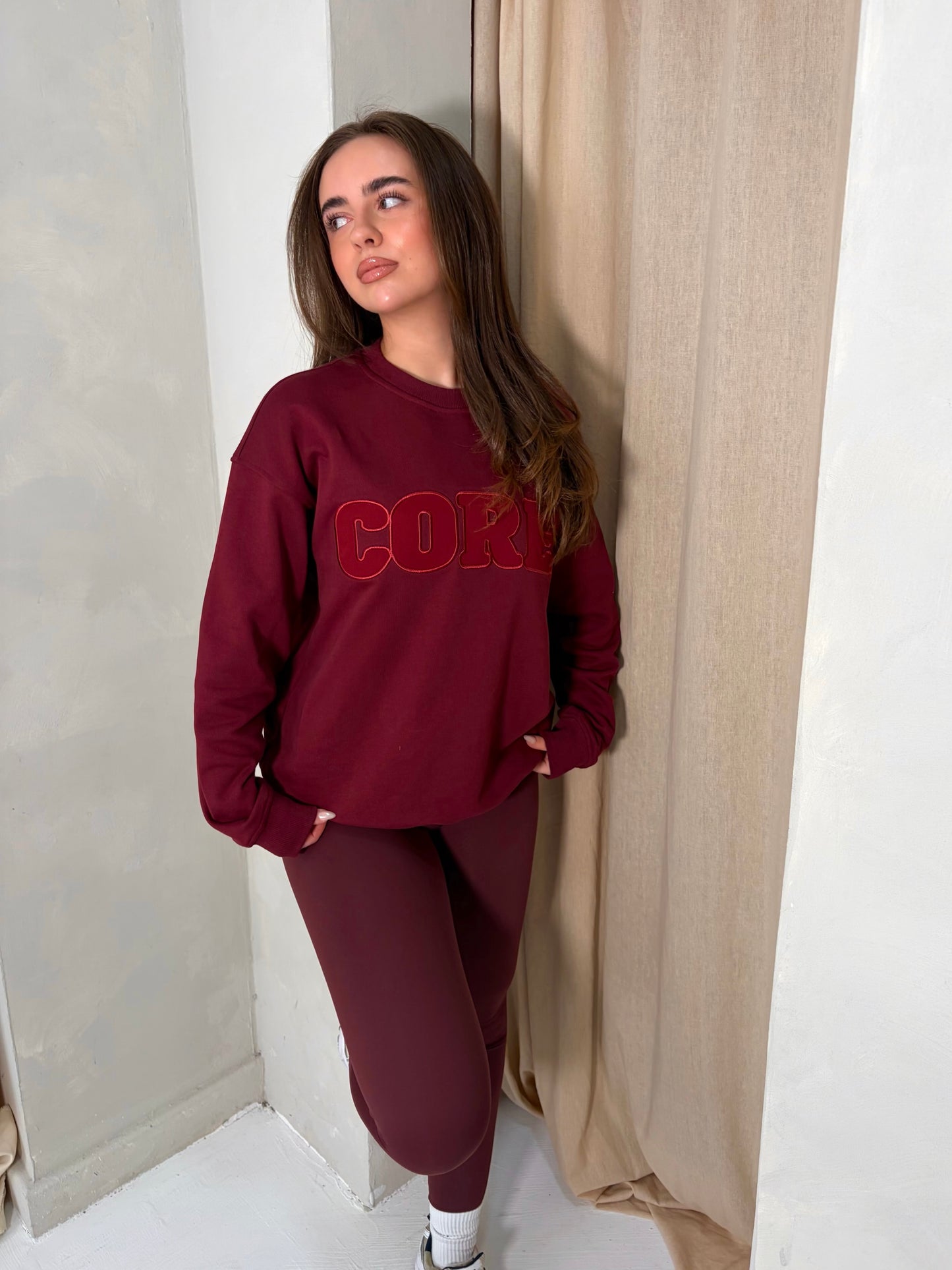 CORE. Oversized Sweatshirt– Burgundy